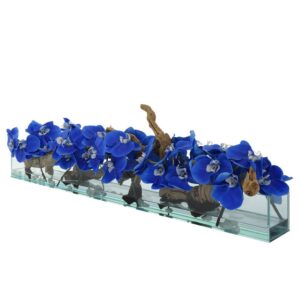 Blue Orchid Aquarium with Natural Wood in Glass Base – 36"